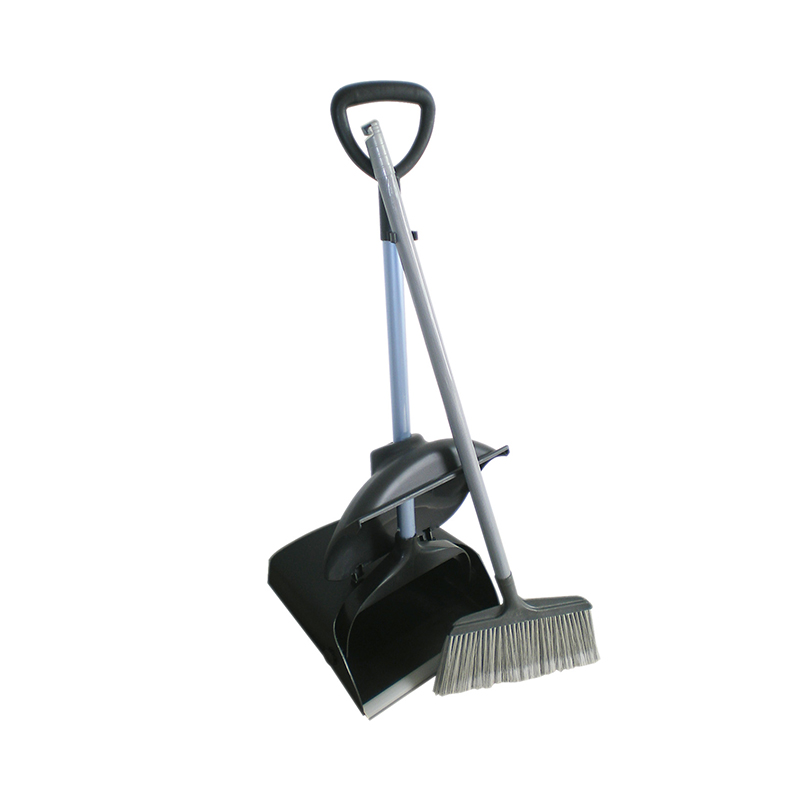 Plastic dustpan with broom