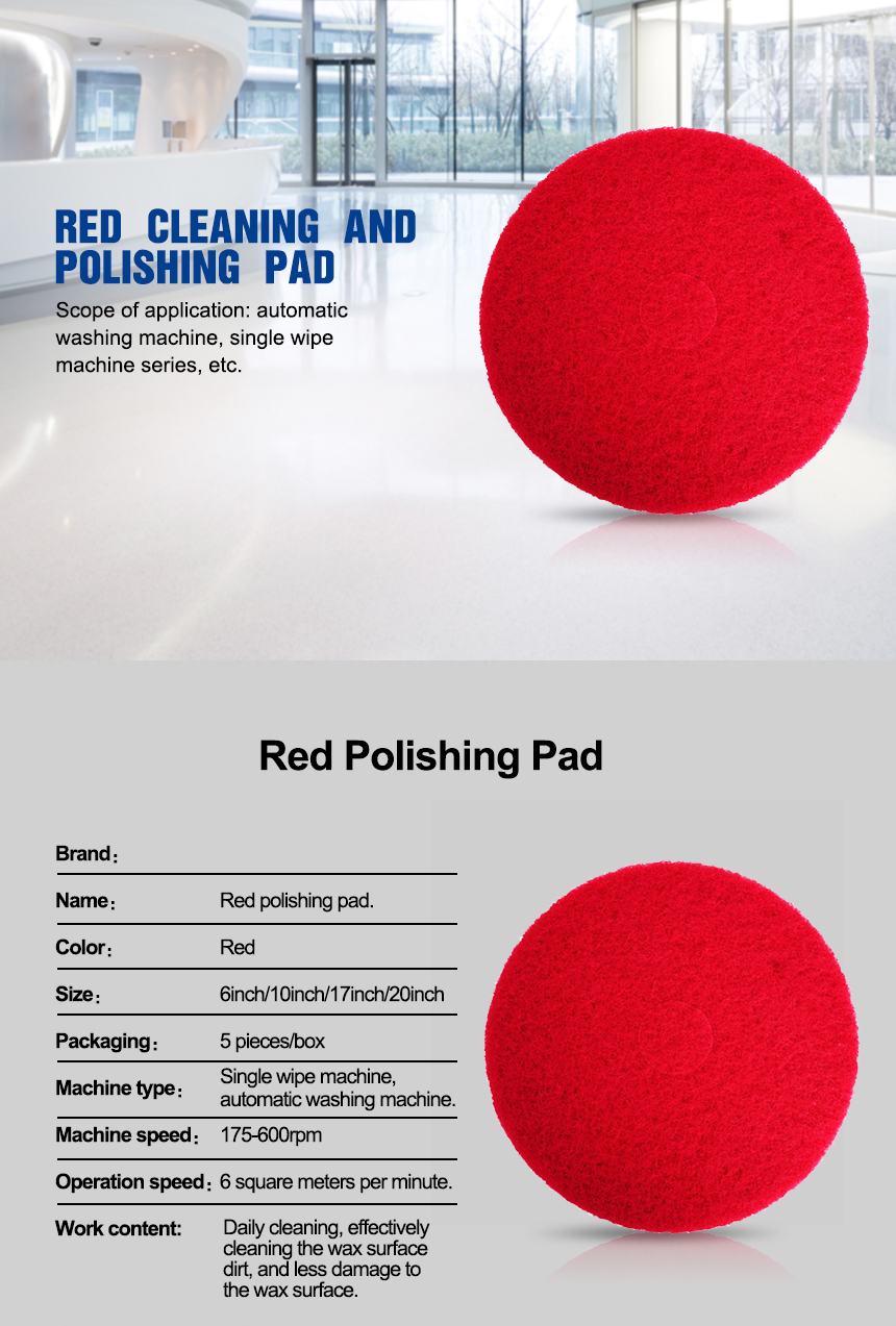 Red 3M Floor Scrubbing Pad, For Cleaning, Size: 17