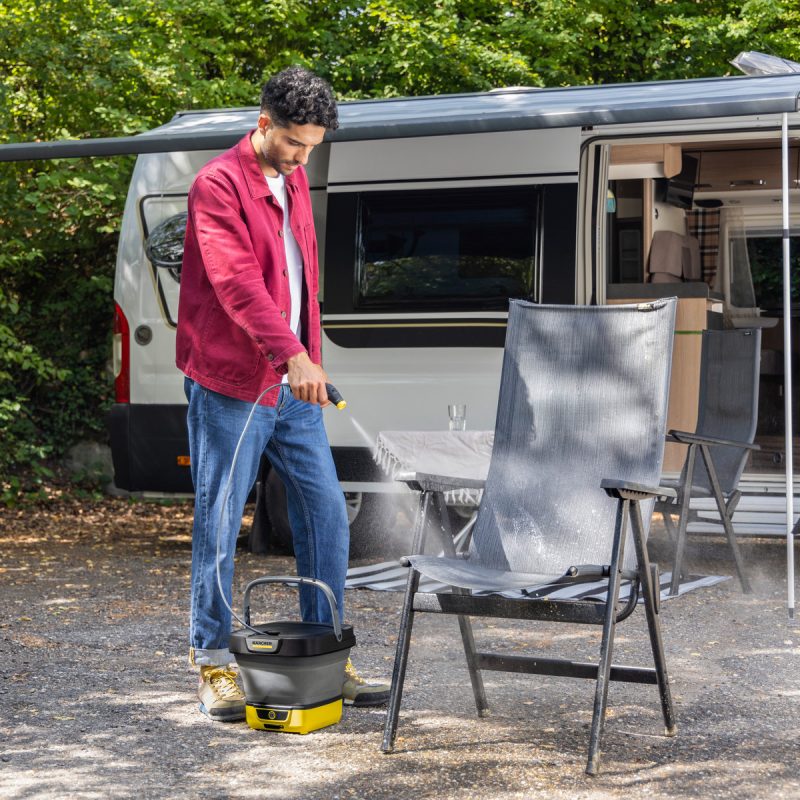 Karcher OC 3 Foldable Lightweight Outdoor Pressure Cleaner for Bikes, Pets, Garden, and Travel