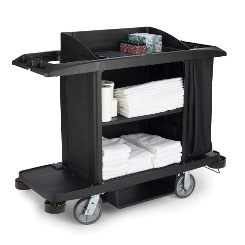 Rubbermaid Executive Traditional Full-Size Housekeeping Cart | Complete Storage System, Quiet & Discreet