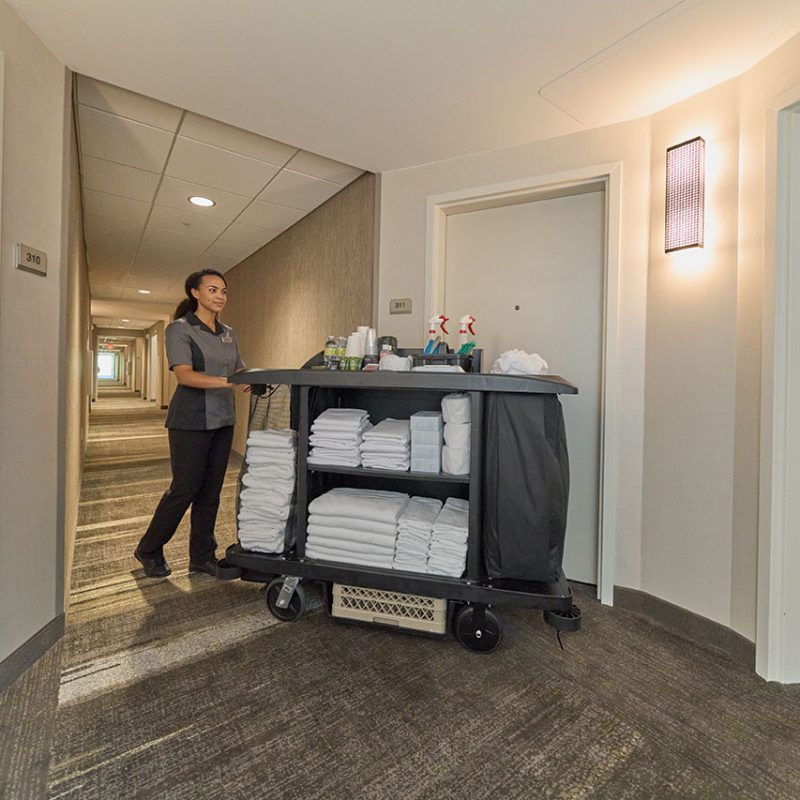 Rubbermaid Executive Traditional Full-Size Housekeeping Cart | Complete Storage System, Quiet & Discreet