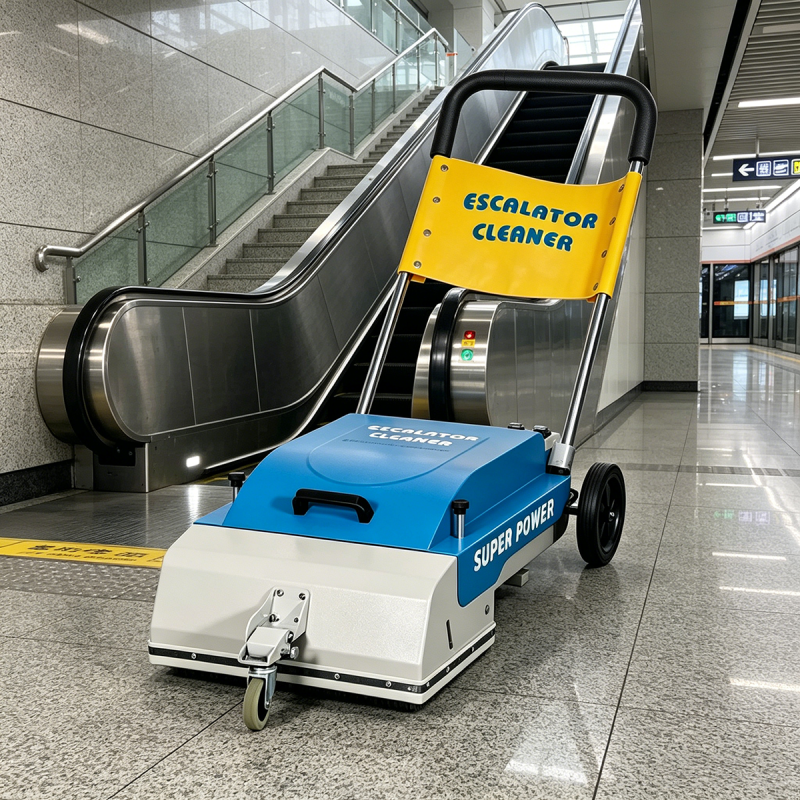 KH-450 Cable Escalator Cleaner | Professional Heavy-Duty Escalator Cleaning Machine with Automatic Adjustment