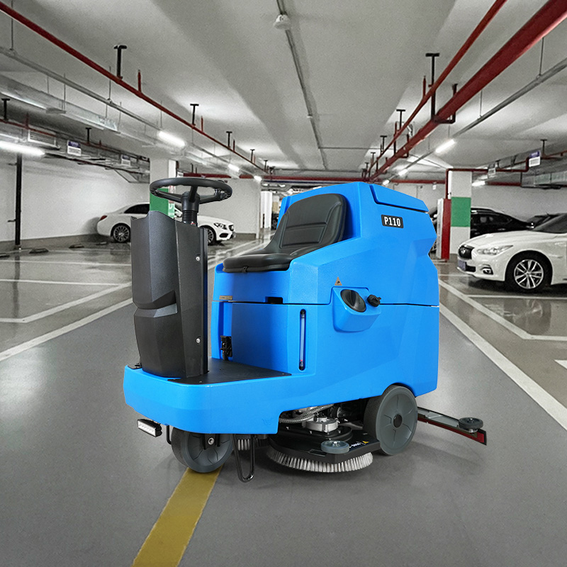 P110 Ride-On Scrubber Dryer | Smart One-Key Start Scrubber with Superior Safety Features