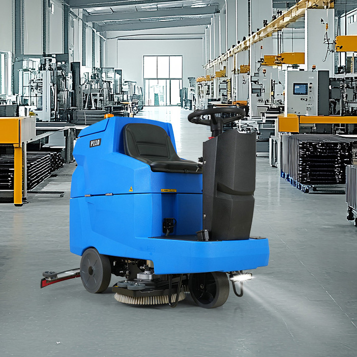 P110 Ride-On Scrubber Dryer | Smart One-Key Start Scrubber with Superior Safety Features
