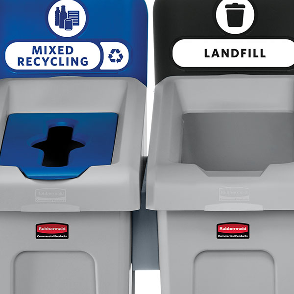 Rubbermaid Slim Jim Recycling Station | Front-of-House Look, Back-of-House Function, Easy Liner Changes