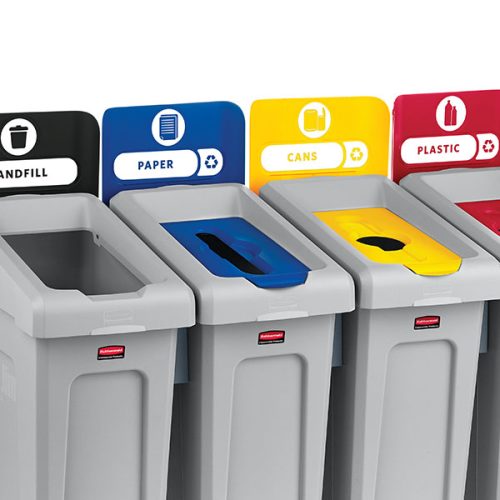 Slim Jim® Recycling Station Starter Kit_08 Rubbermaid Slim Jim Recycling Station | Front-of-House Look, Back-of-House Function, Easy Liner Changes