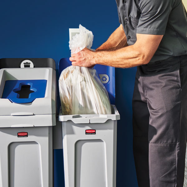 Rubbermaid Slim Jim Recycling Station | Front-of-House Look, Back-of-House Function, Easy Liner Changes
