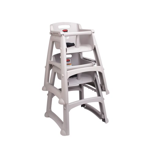 Rubbermaid Sturdy Chair High Chair for Kids | ASTM-Safe, Stackable, Easy-Clean, Platinum, Ideal for Toddlers Up to 3 Years