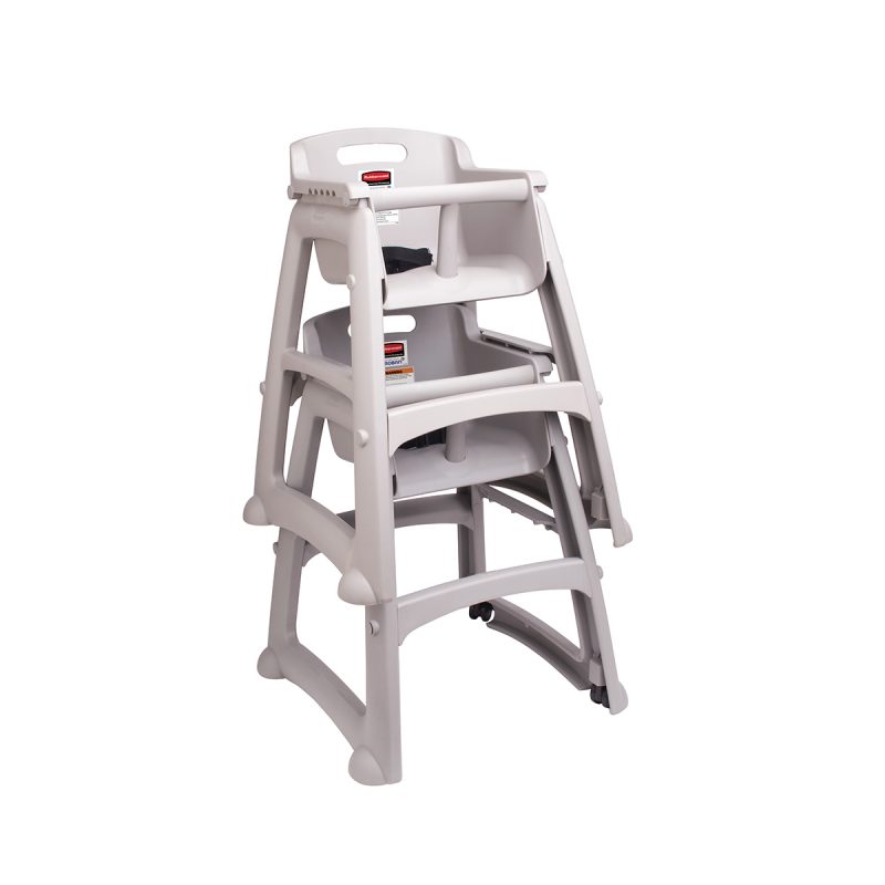 Rubbermaid Sturdy Chair High Chair for Kids | ASTM-Safe, Stackable, Easy-Clean, Platinum, Ideal for Toddlers Up to 3 Years