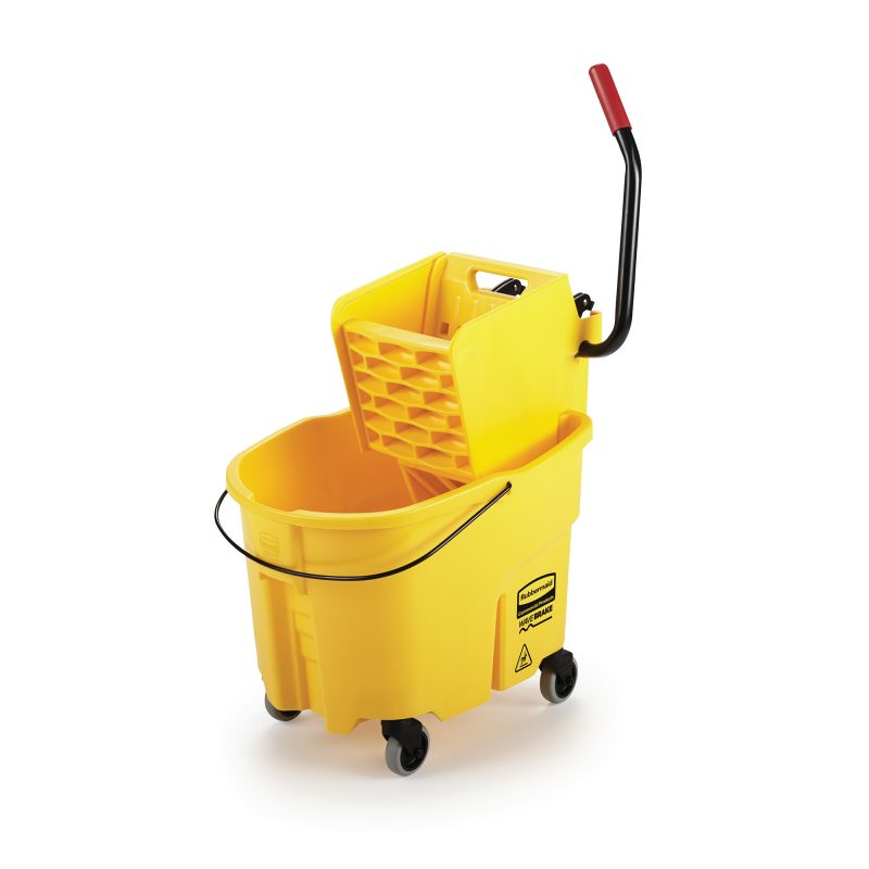 Rubbermaid WaveBrake 33L Side-Press Bucket and Wringer | Professional-Grade Mop System for Safer, Faster Cleaning