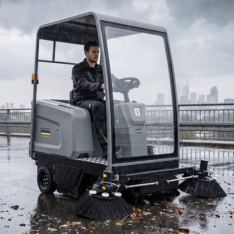 Karcher KM 190/130 R Bp Classic Ride-On Sweeper | 1,900 mm Width, 140L Bin, 25% Grade, Ideal for Outdoor Cleaning