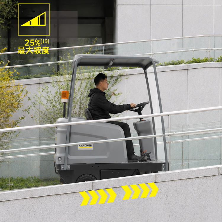 Karcher KM 190/130 R Bp Classic Ride-On Sweeper | 1,900 mm Width, 140L Bin, 25% Grade, Ideal for Outdoor Cleaning