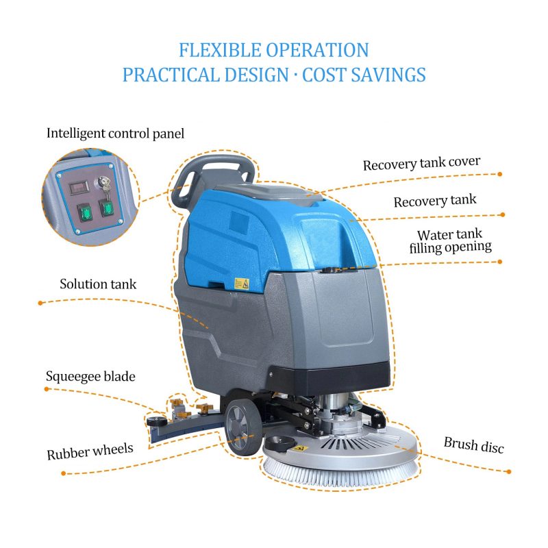 KH-A65Z Self-Propelled Scrubber Dryer | 510mm Cleaning Path, 3-4h Runtime & Eco-Friendly Electric Operation