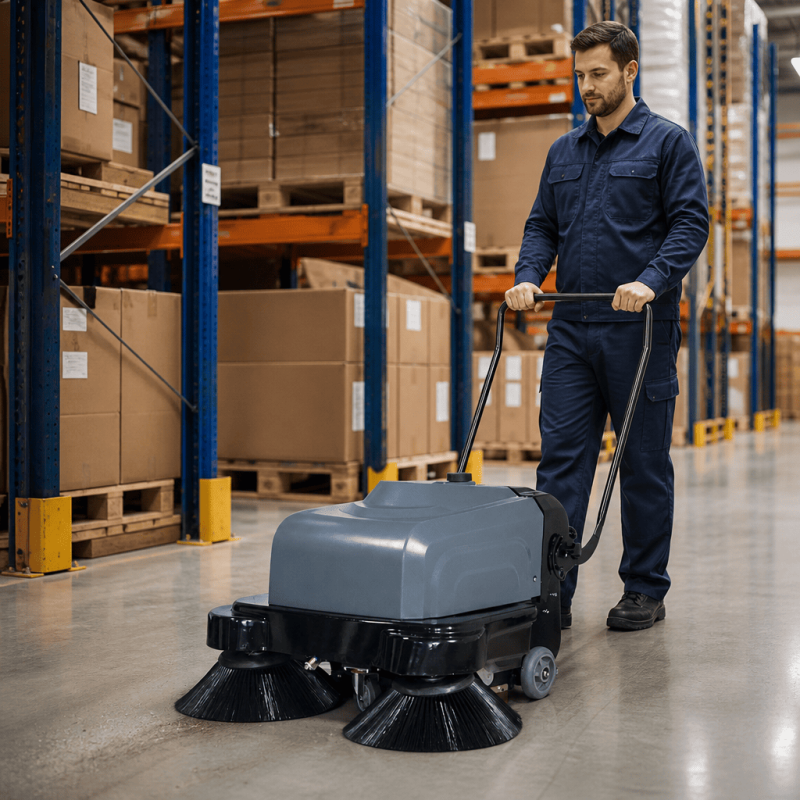 KH-SS1050 Commercial Sweeper Machine | 200W Brush Motor, 50W Vacuum & Waterproof Wiring for Industrial Parks