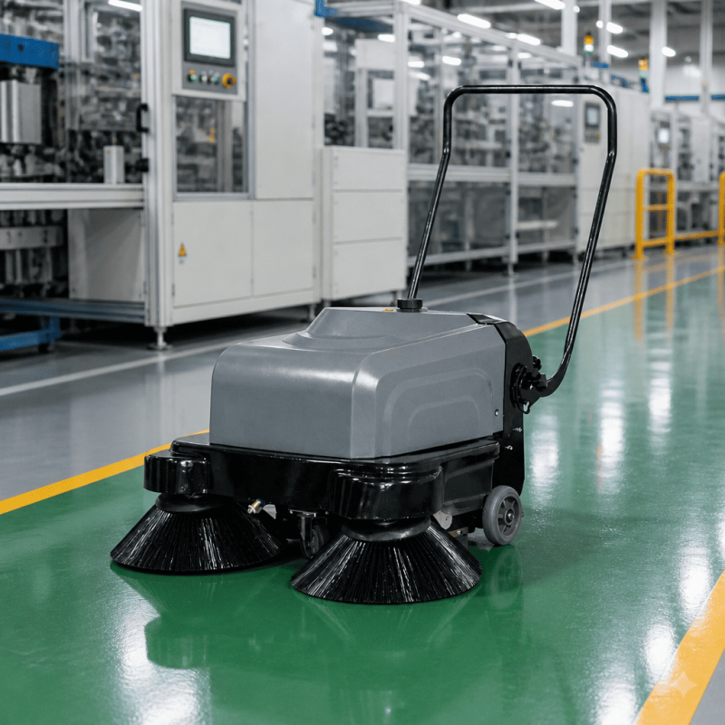 KH-SS1050 Commercial Sweeper Machine | 200W Brush Motor, 50W Vacuum & Waterproof Wiring for Industrial Parks