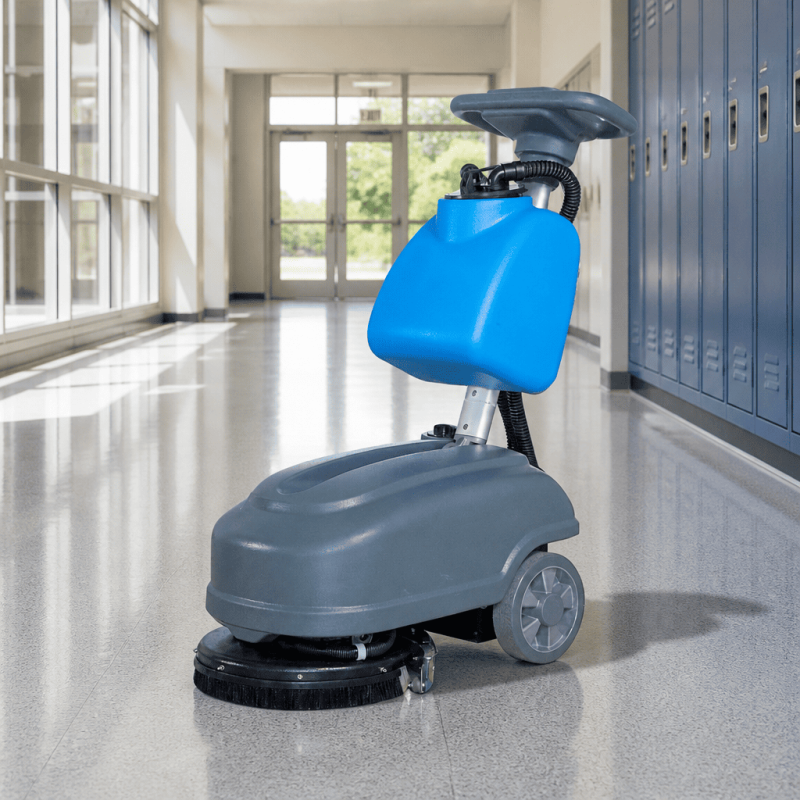 KH-XS15D Walk-Behind Floor Scrubber | 400W Brush, 360W Suction, ECO Mode & 1.5–2h Runtime for Small Spaces